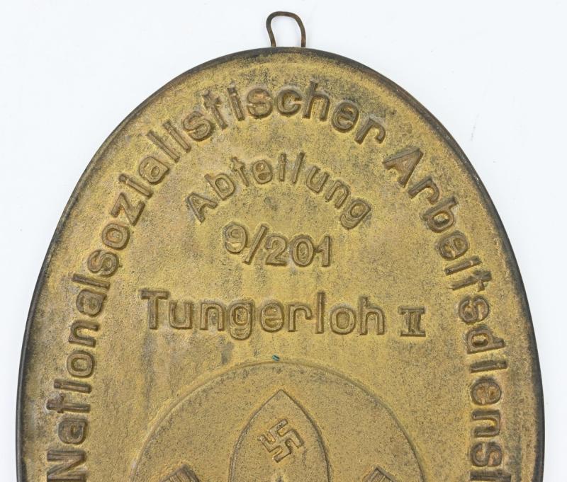 German RAD Wall Plaque Abt. 9/201 Tungerloh II