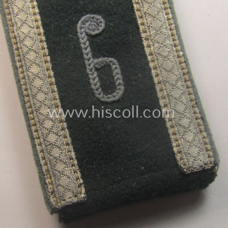 Single, WH (Heeres) EM-type 'cyphered' (ie. 'M40- o. M41'-pattern) shoulderstrap: 'Unteroffizier des Nachschub-Abtlgs. 6'