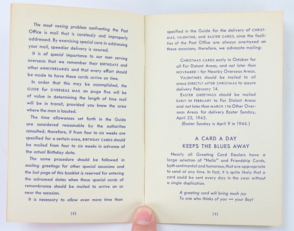 US WW2 Mail from Home Booklet