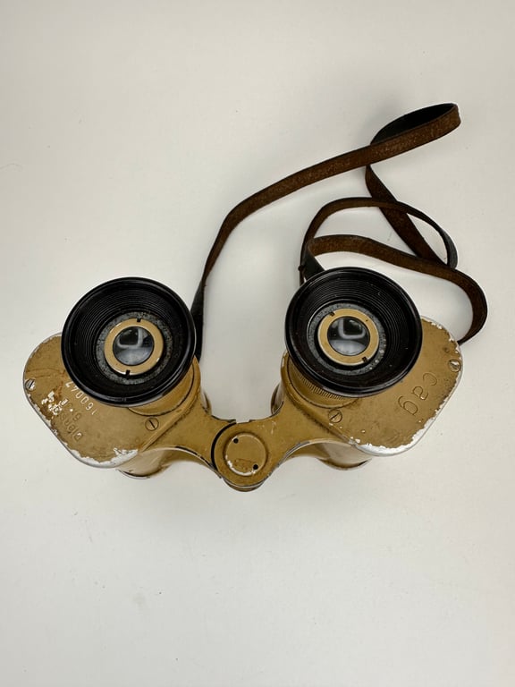 Late War Tan Painted Wehrmacht 6x30 Binoculars