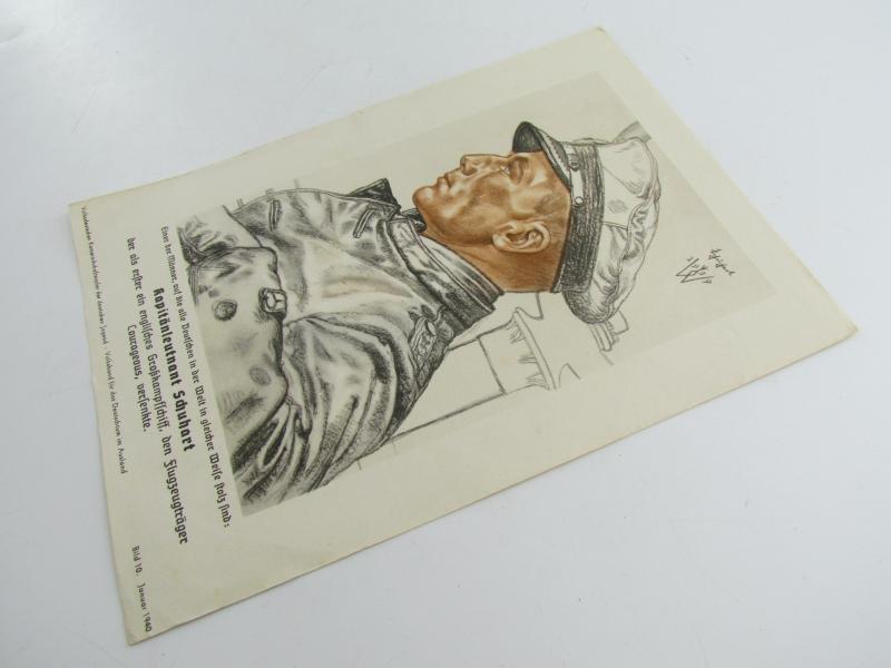 Third Reich Print of Knights Cross Winner Kapitänleutnant Schuhart
