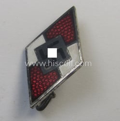 HJ (ie. 'Hitlerjugend') enamelled lapel-pin (ie.: 'Raute') with...