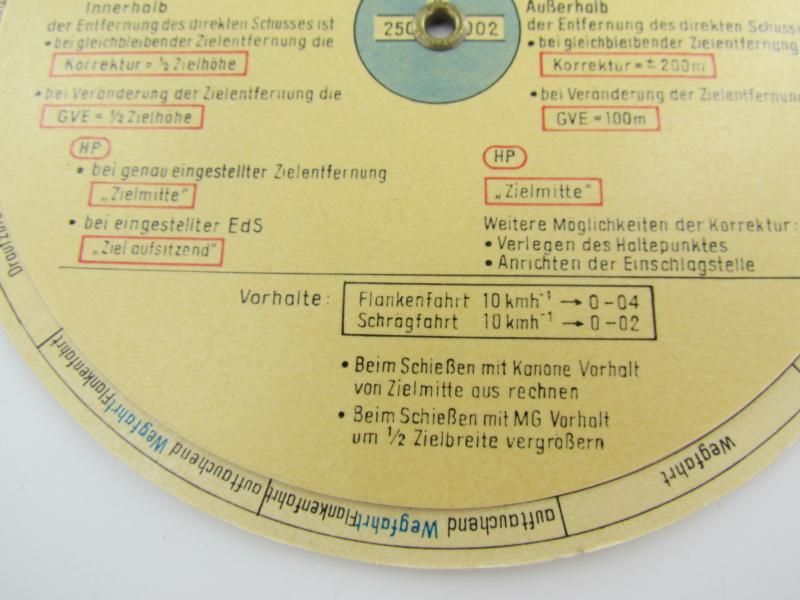 Wehrmacht Panzer shooting calculating disc...Rare!