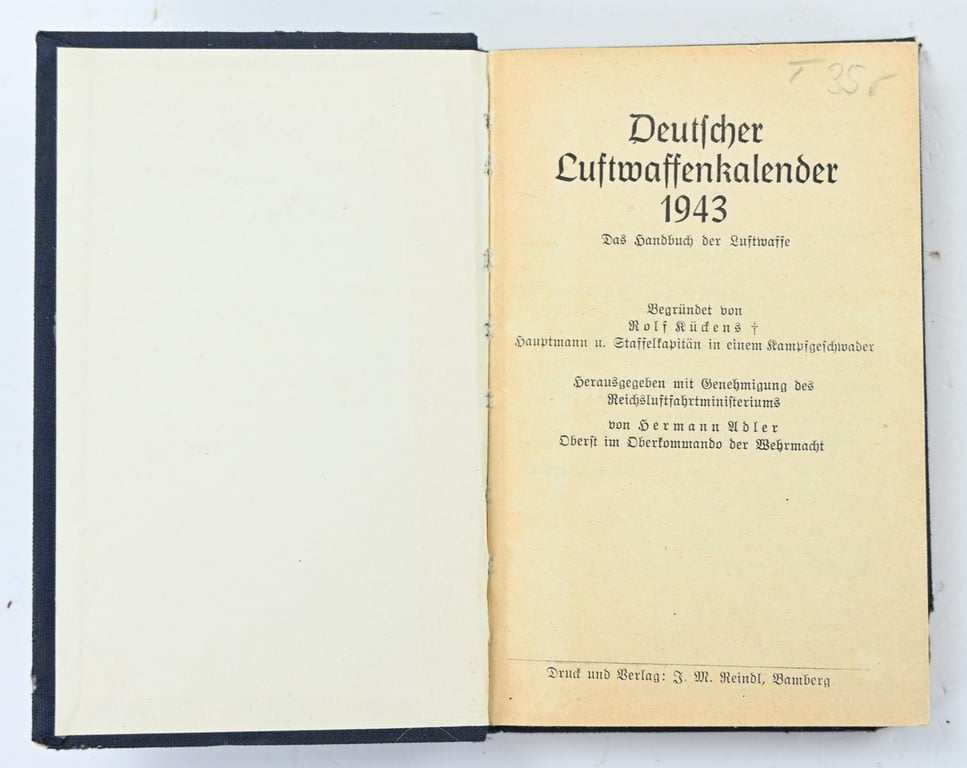 German LW Pocket Kalender 1943