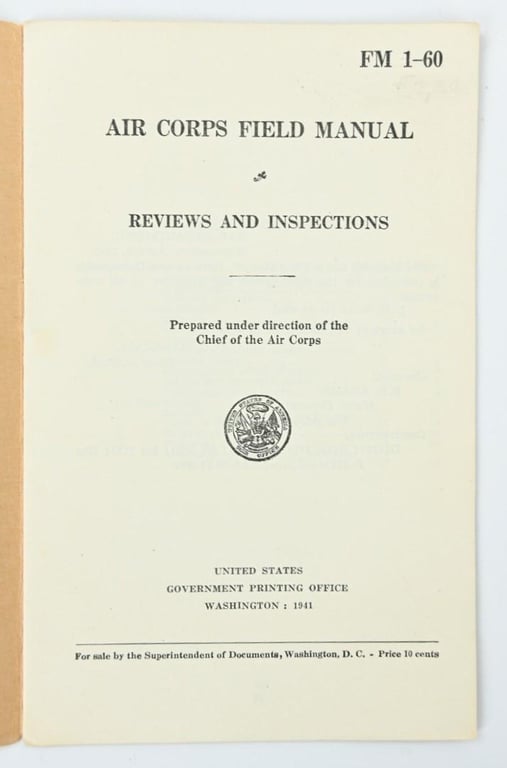 US WW2 FM 1-60 Air Corps Field Manual