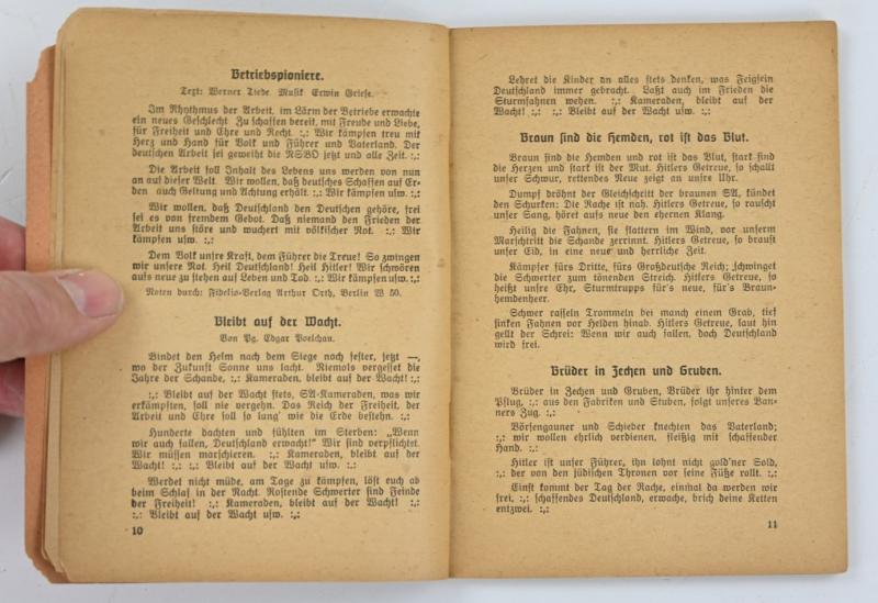 German NSDAP Songbook 'Sturm-und Kampflieder'