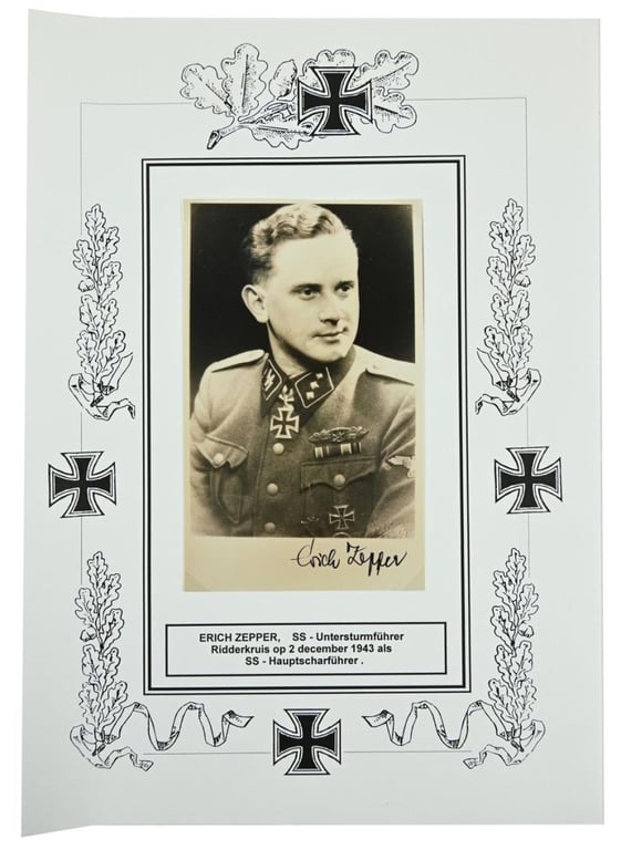 Signature of Waffen-SS KC Recipient 'Erich Zepper'