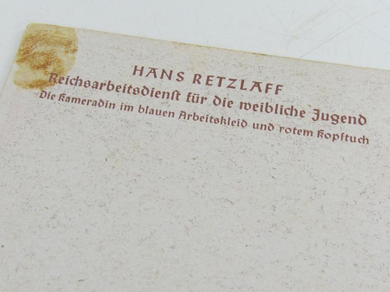 Postcard : Reichsarbeitsdienst (Reich Labour Service), Young Woman