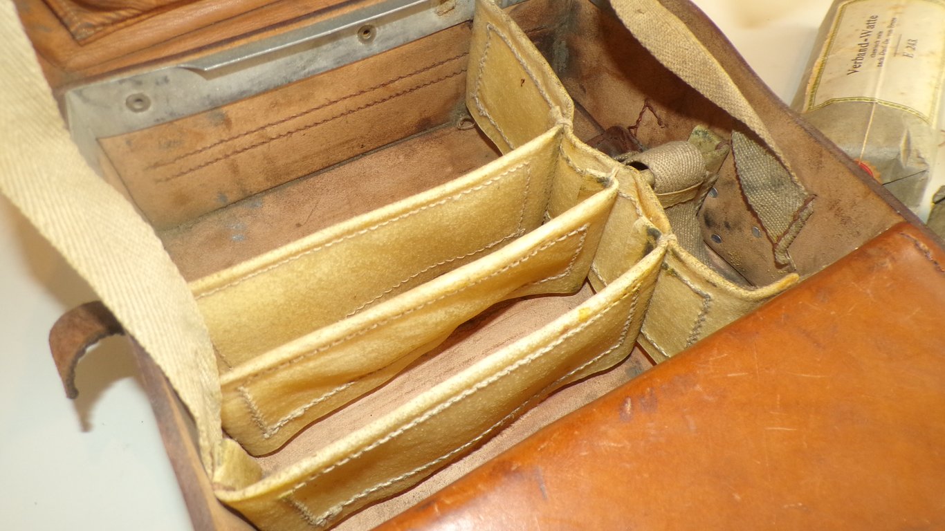 Cavalry Doctor's Leather Saddlebag & Medical Contents