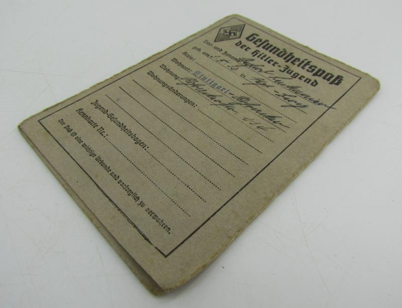 Hitlerjugend (HJ) Gesundheitspass