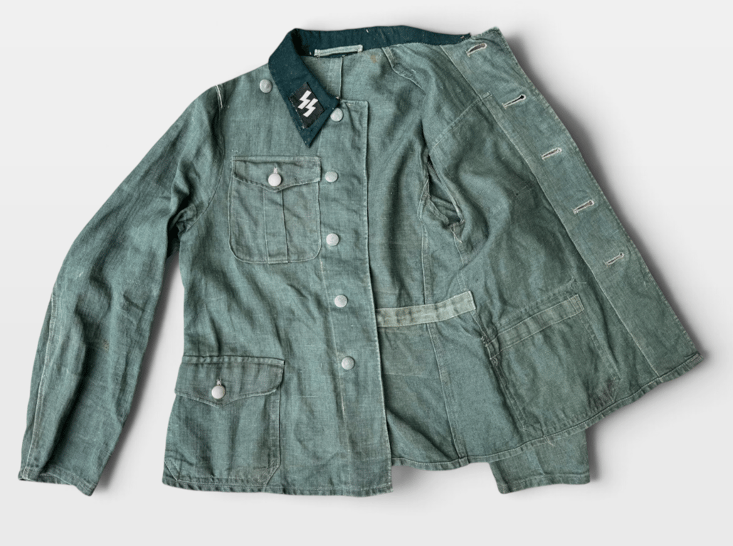 Waffen-SS Field-Reworked Drillich Work Tunic – Former NCO / SS-Unterscharführer Configuration