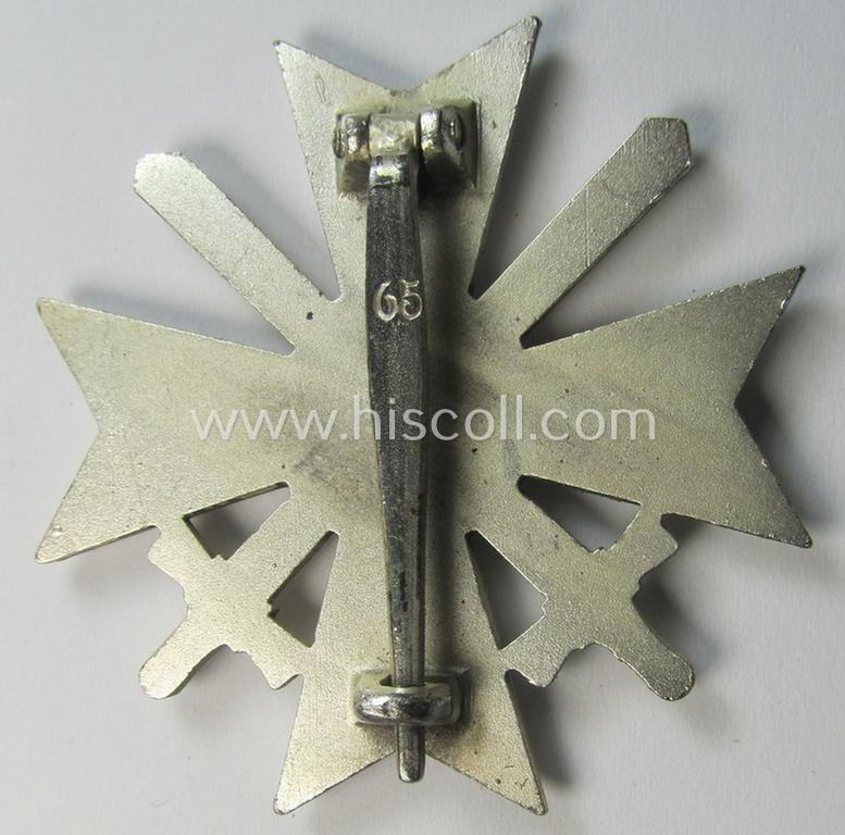 Superb, 'Kriegsverdienstkreuz 1. Klasse mit Schw.' being a maker- (ie. '65'-) marked (and/or 'Buntmetall'-based!) specimen by the maker: (ie. 'Hersteller') 'Klein u. Quenzer' that comes stored in its original, luxuriously-styled KvK-etui