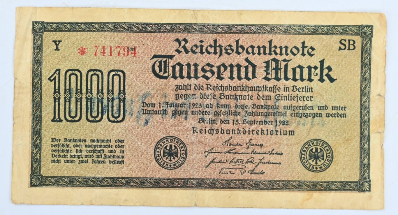 German Third Reich era reprinted banknote 'Kauf nicht bei Juden'