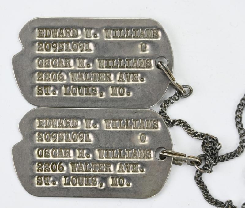 US WW2 Dog-tag Set 'Edward W. Williams'
