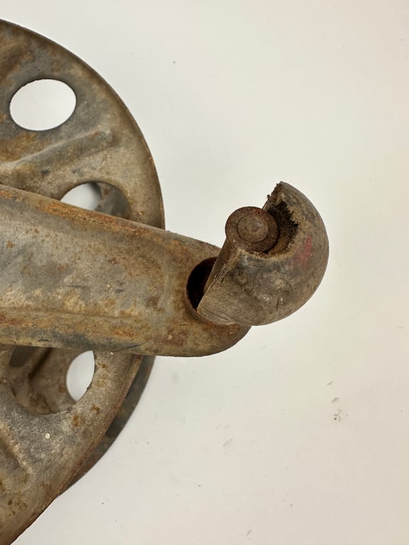 Original German WWII Big Hand Held Cable Reel With Wire Dated2 1943 "DZ"