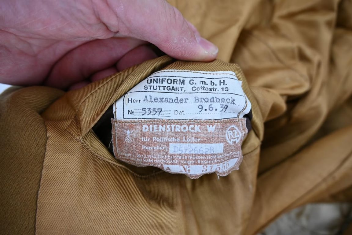German NSDAP Named Political Stellenleiter Tunic