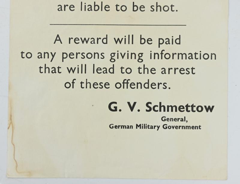 German WH Warning Poster for Guernsey Island