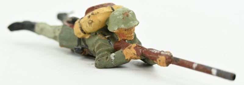German Elastolin Toy figure 'Laying Infantry Man'