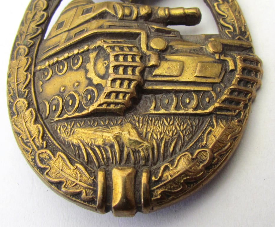 Panzer assault badge in bronze by Karl Wurster