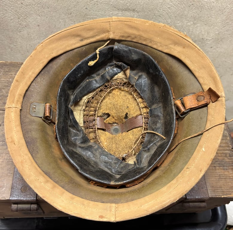 Mark 1 Helmet with Original Issue Helmet 1917 Pattern Cover