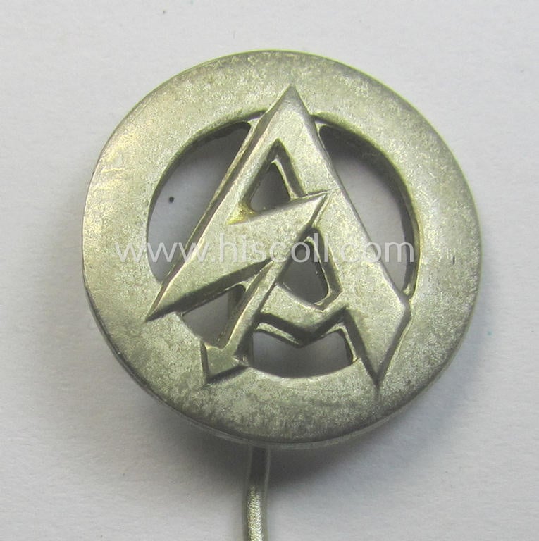 SA- (ie. 'Sturmabteilungen der N.S.D.A.P.') membership-lapel-pin (ie. 'Mitgliedsabzeichen') being a clearly maker- (ie. 'RzM 24'-) marked example