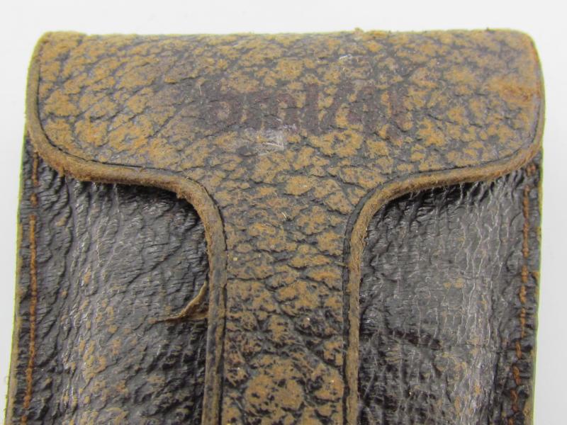 German leather cleaning cloth in pouch Marked bml41