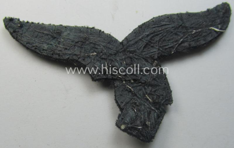 Early- (ie. 'down-tailed'-) pattern, WH (LW) officers'- (evt. NCO-) type, hand-embroidered breast-eagle (ie. 'Brustadler für Offiziere der LW')