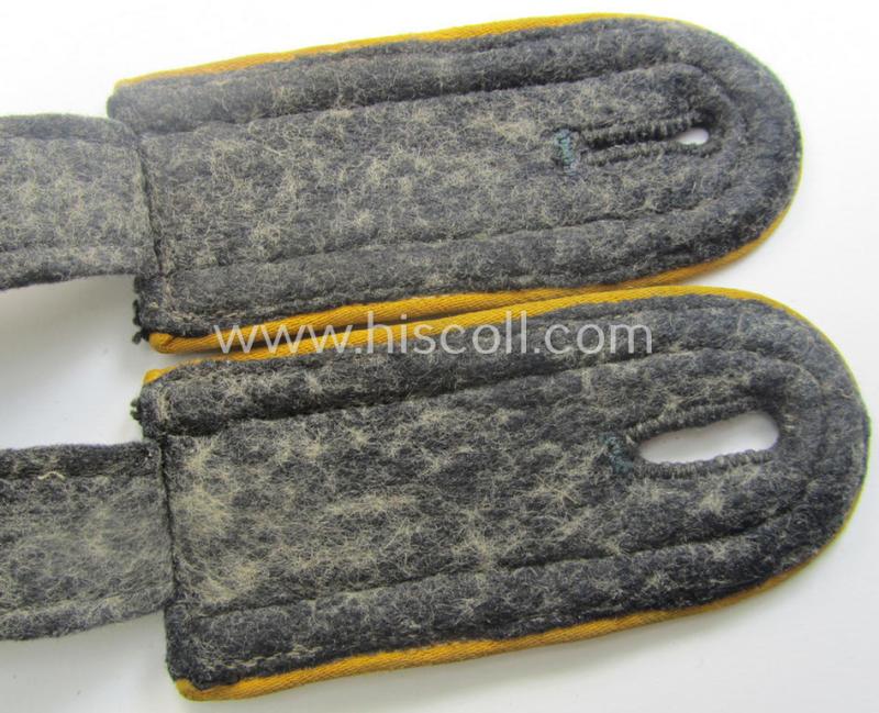 Pair of Waffen-SS, mid-war-period- (ie. 'private-purchased' ie. tailor-made-pattern!) NCO-type shoulderstraps as was intended for usage by a: 'SS-Unterscharführer eines Kavallerie- o. Aufklärungs-Abts.'