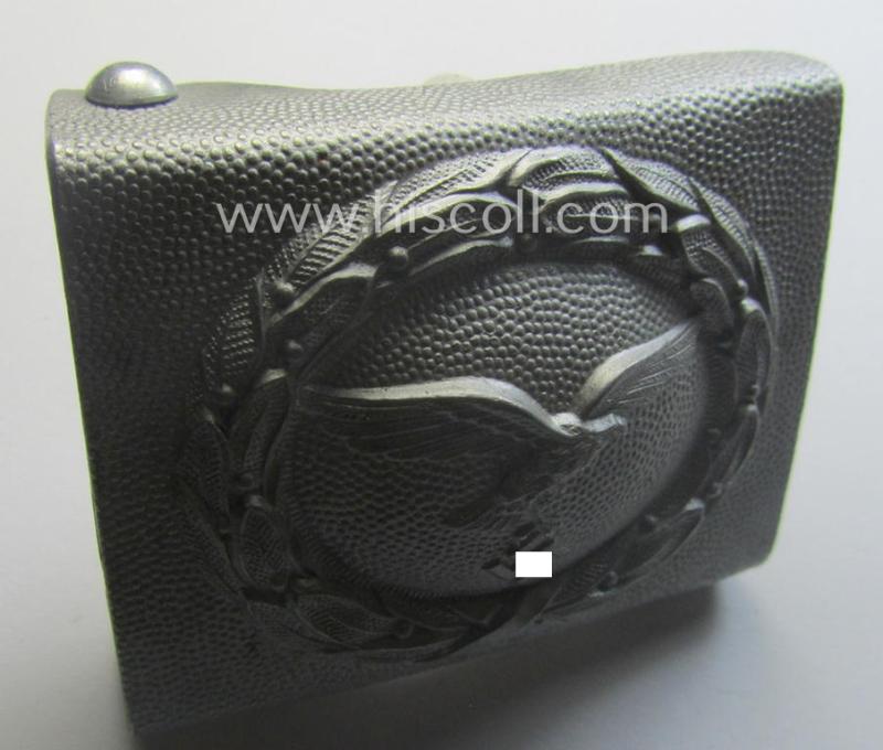 'Stonemint', WH (Luftwaffe) silver-coloured and/or molded aluminium-based belt-buckle, being a clearly maker- (ie. 'C.T.D.-) marked example