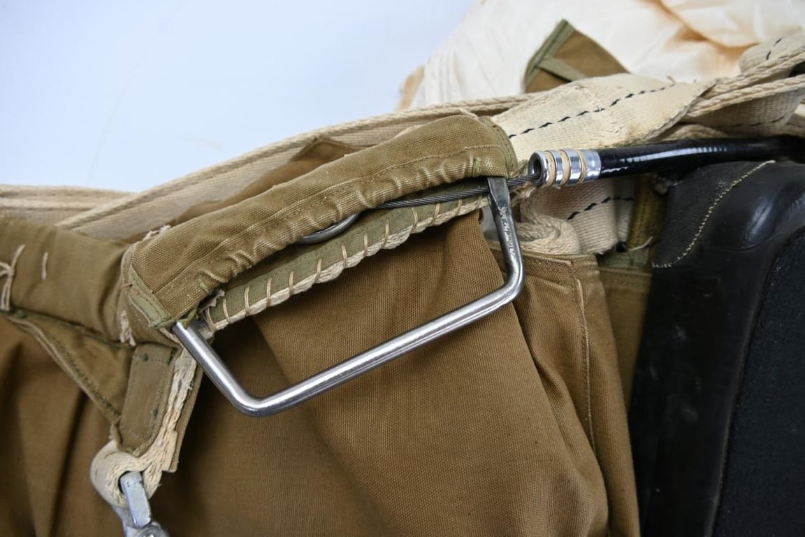USAAF WW2 Named Irving Seat Type Parachute Harness Assembly