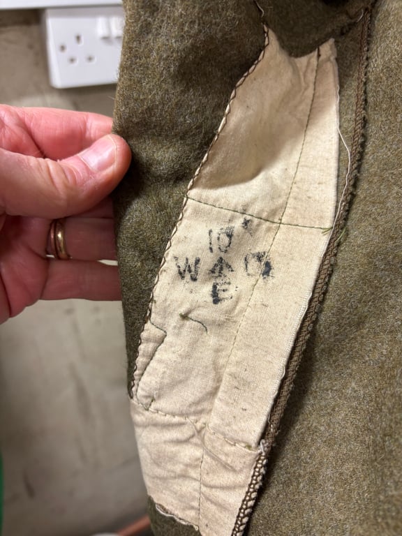1902 Pattern Serge Service Dress Jacket Dated 1918