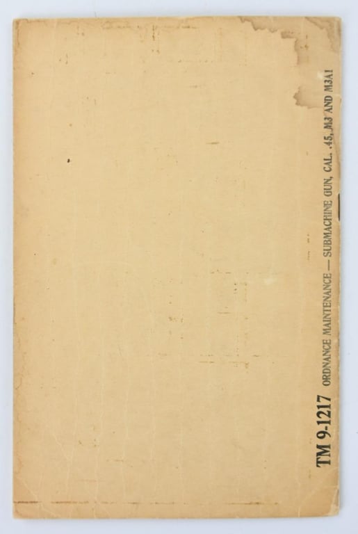 US WW2 Technical Manual Grease Gun TM 9-1217