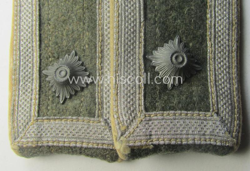Moderately used pair of typical later-war-period- (ie. 'M44'-pattern) WH (Heeres) NCO-type shoulderstraps as was intended for usage by a: 'Feldwebel eines Infanterie-Rgts.'