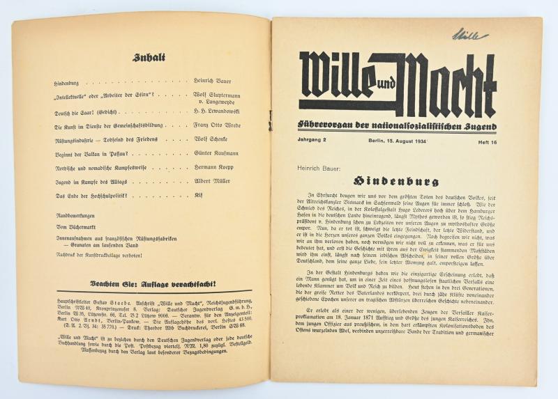German DJ/HJ Booklet 'Wille und Macht'