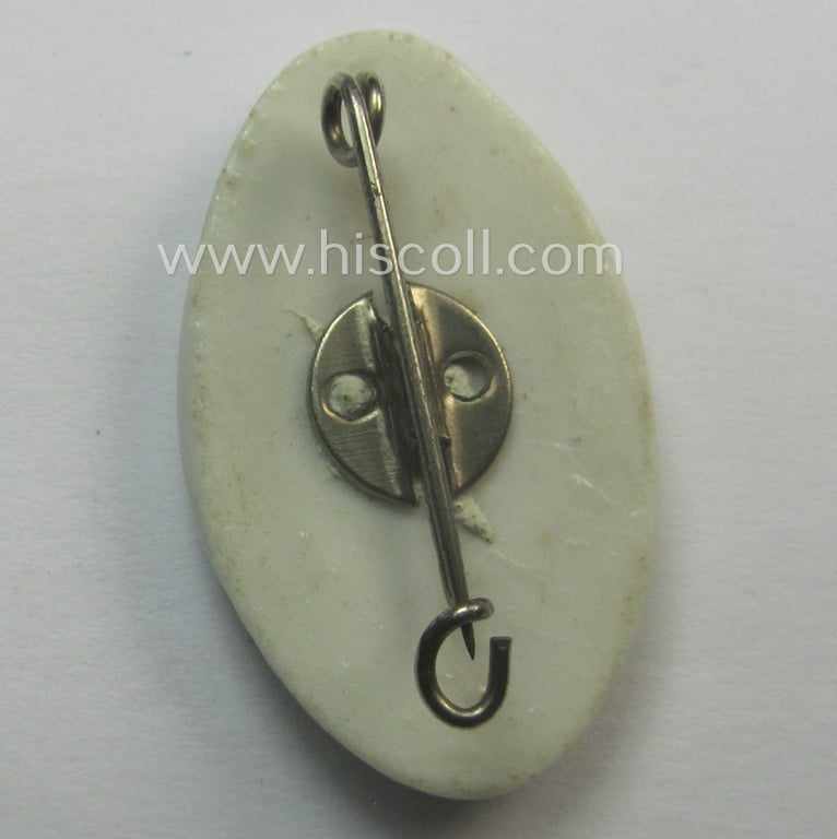Commemorative (and earthenware-based!), HJ (ie. 'Hitlerjugend') lapel-pin (ie.: 'Raute') showing the date: '21. Juni 1934'