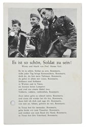 German WH Songtext Postcard 'Es ist so schön,soldat...