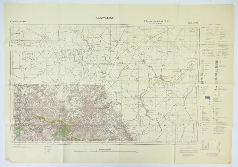 German WH Mapcard of Gemmenich Belgium