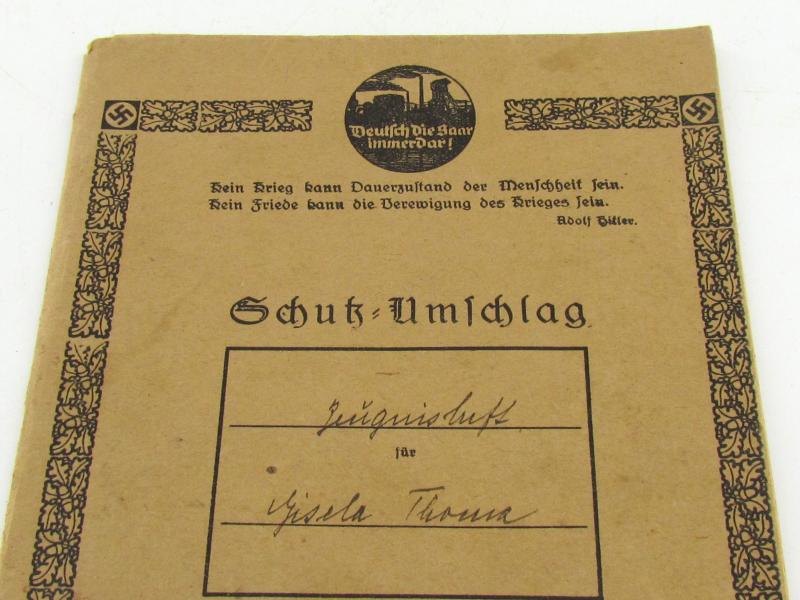 German WWII Era certificate booklet ( Zeugnisheft )