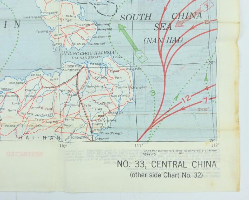 USAAF WW2 Escape Map 'French Indo China'