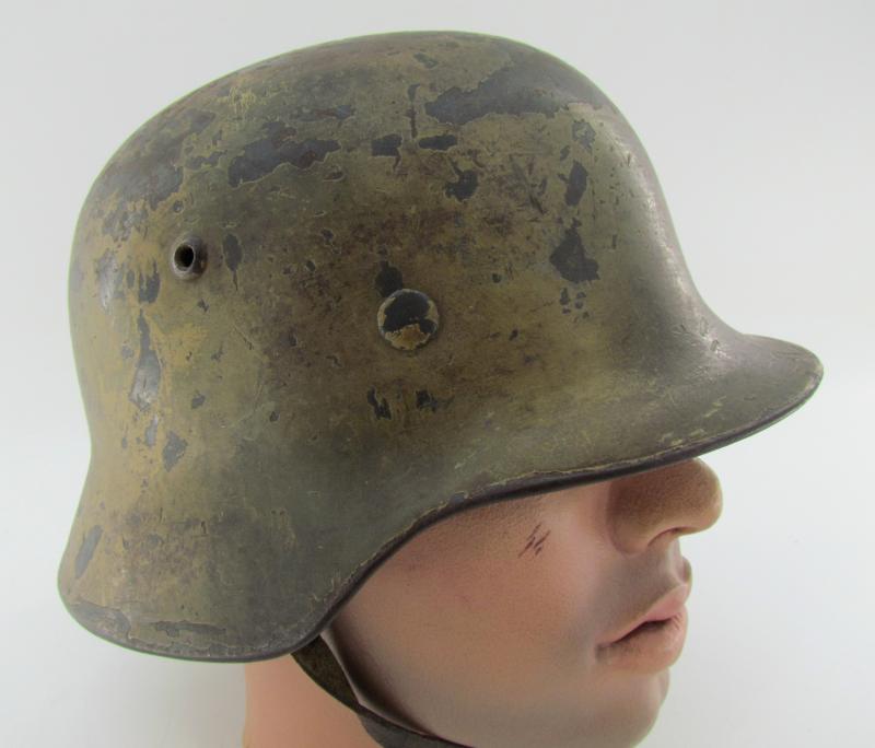M35 Luftwaffe double decal ‘Normandy’ camouflage helmet SE64