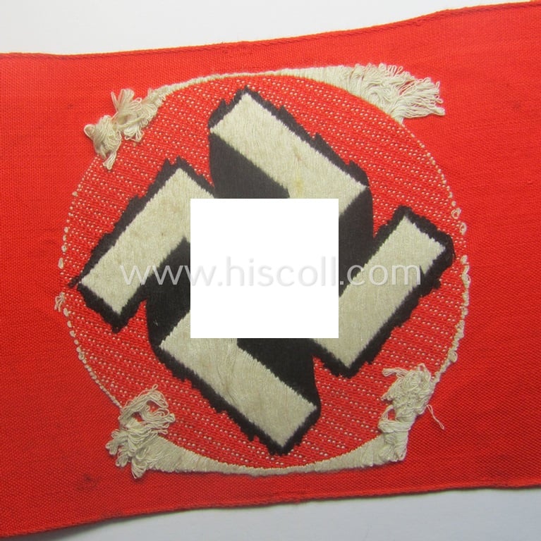 N.S.D.A.P.-related party-armband (ie. 'Armbinde') being of the 'entirely woven'-pattern