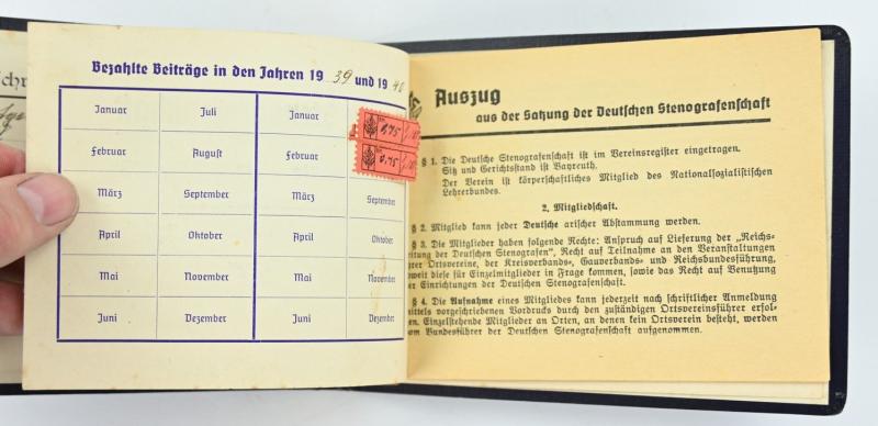German Third Reich NS Stenografenschaft Membercard