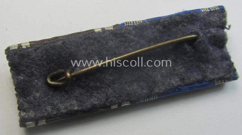 Unusually encountered, dual-pieced, N.S.D.A.P-related ribbon-bar (ie. 'Feld- o. Bandspange'): 'N.S.D.A.P.-Dienstauszeichnungen der 2. u. 3. Stufe'