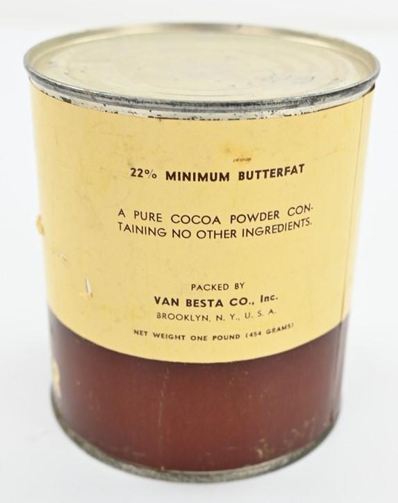 US WW2 Coco Powder Tin Can