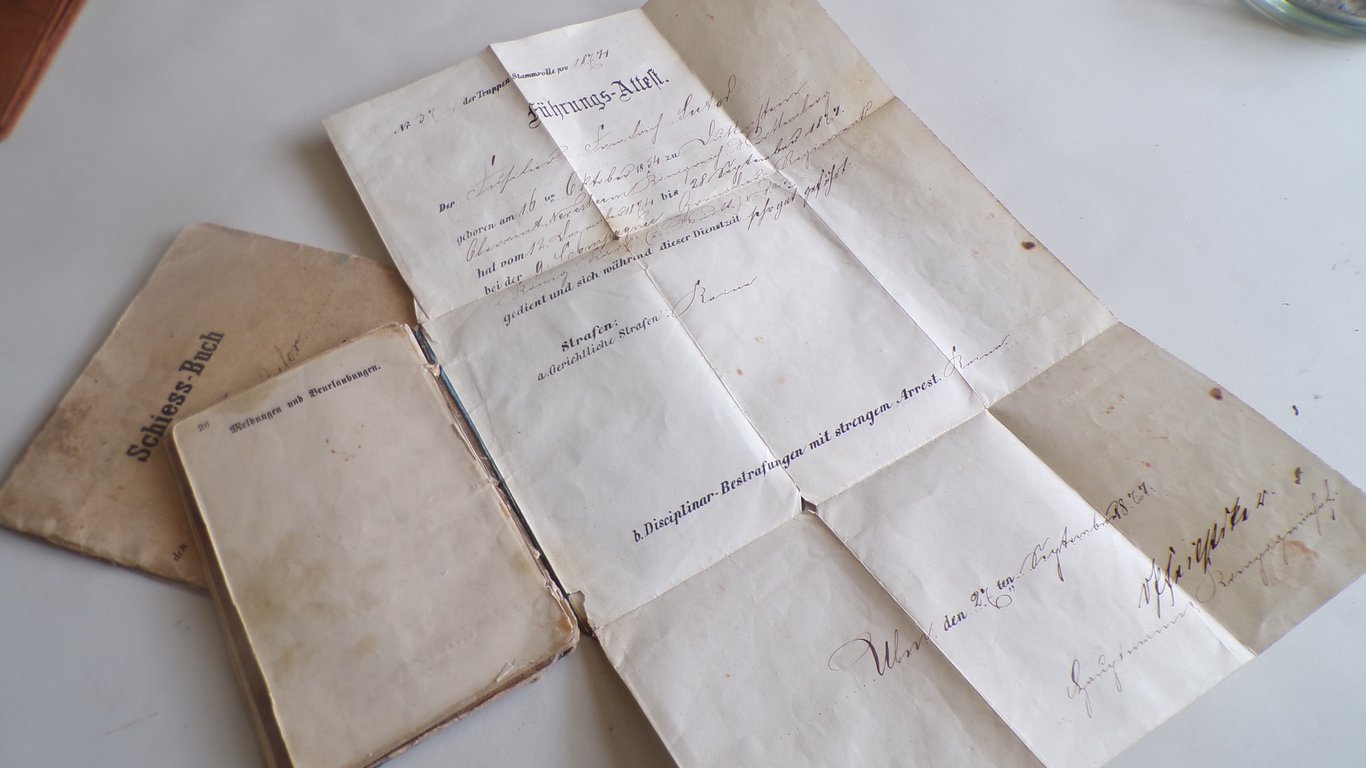 Soldbuch and shooting book 1874