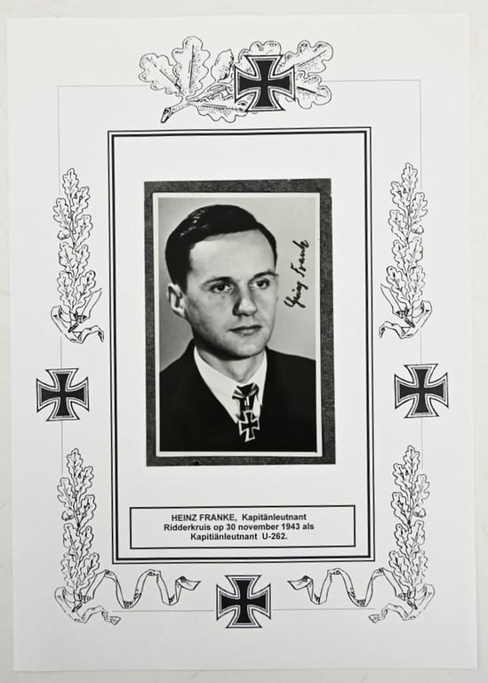Signature of Kriegsmarine KC-Recipient 'Heinz Franke'