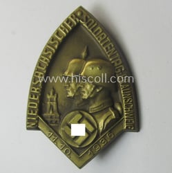 Commemorative, tin-based- and/or: golden-bronze-coloured N.S.D.A.P.- (ie. N.S.K.O.V.-) related...