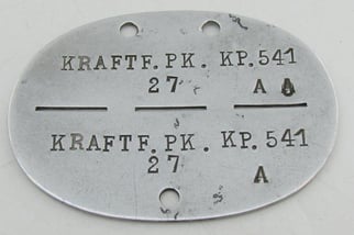 Erkennungsmarke ( EKM ) "Kraftfahr-Park-Kompanie 541"