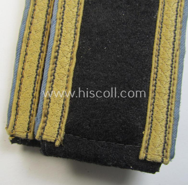 Attractive - and fully matching! - pair of Waffen-SS NCO-type- (ie. 'tropical-styled') shoulderstraps as was intended for usage by an: 'Unterscharführer' who served within the: 'Waffen-SS Nachshub-Truppen' (or: transport-troops)