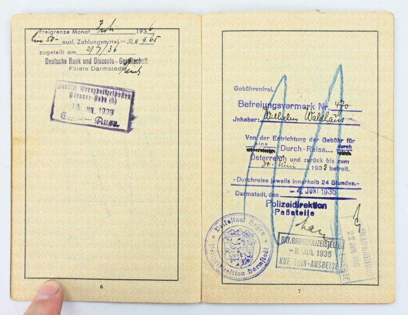 German Third Reich Travelcard 'Wilhelm Walthaus'